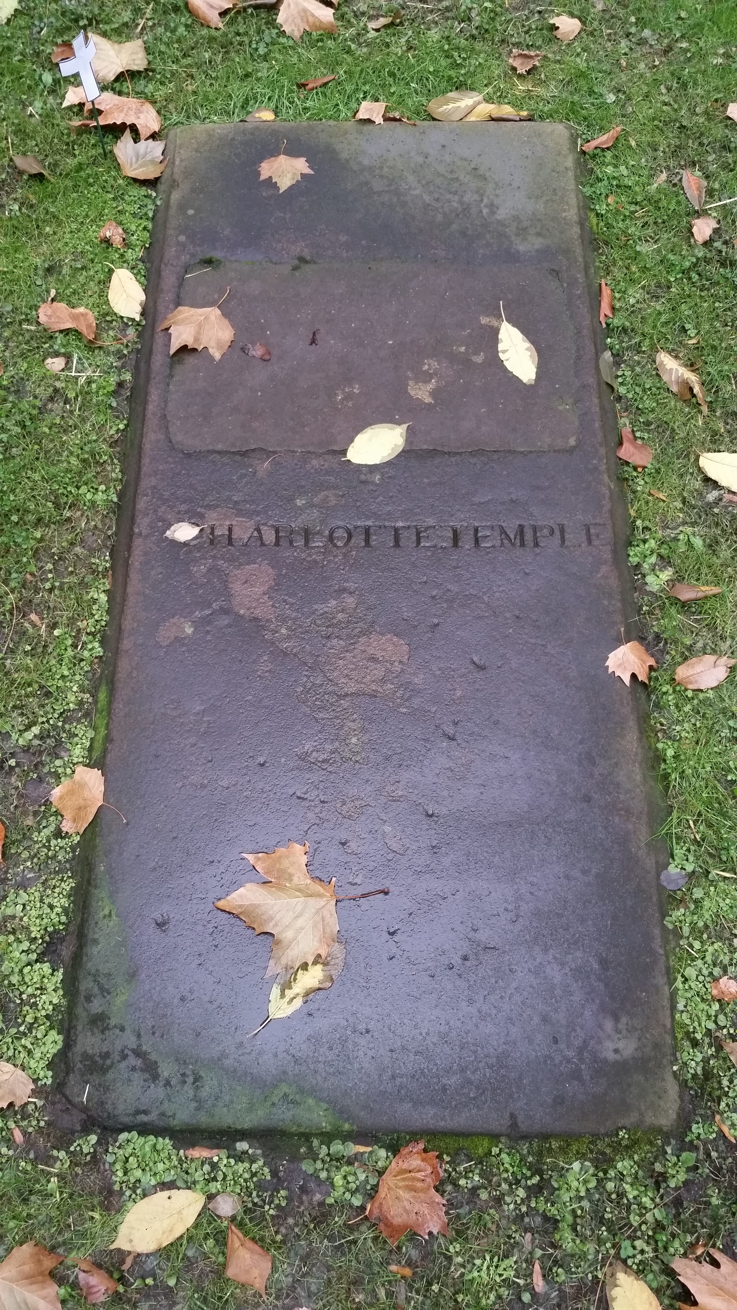 Many believed that Charlotte Temple was real, and really buried under this slab.