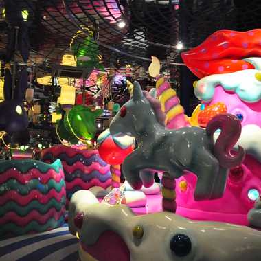 The “sweets-go-round” looking into the Milk Stand.