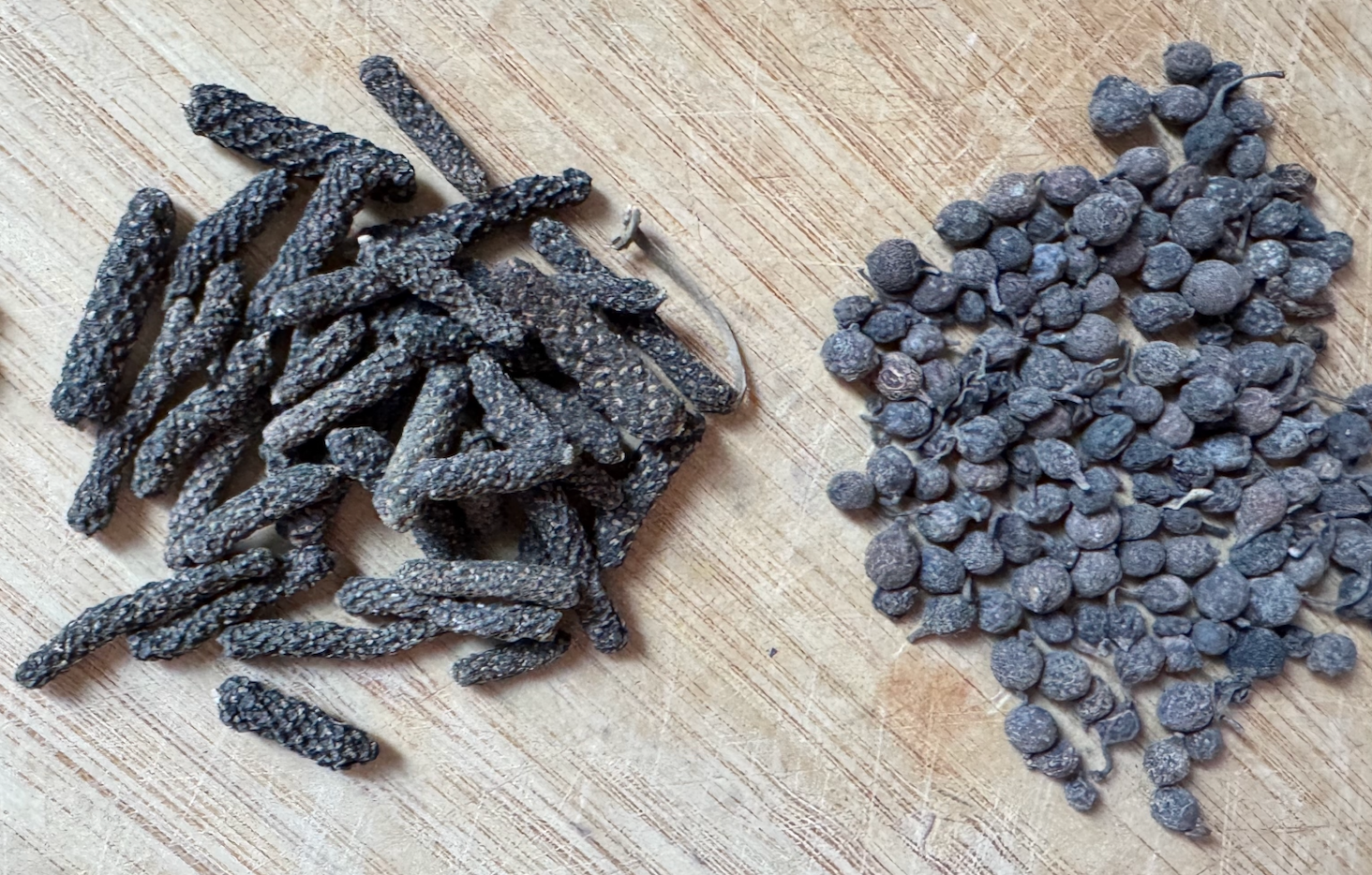 Long (left) and cubeb (right) peppers are both native to Asia.