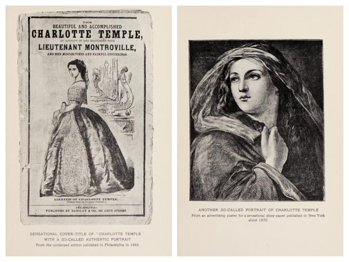 Two depictions of Charlotte Temple included in a 1905 edition of <em>Charlotte, A Tale of Truth</em>.